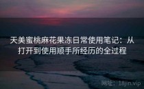 天美蜜桃麻花果冻日常使用笔记：从打开到使用顺手所经历的全过程
