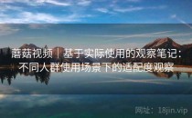 蘑菇视频｜基于实际使用的观察笔记：不同人群使用场景下的适配度观察