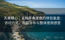 天美糖心｜从效率角度做的体验复盘：访问方式、内容分布与整体使用感受