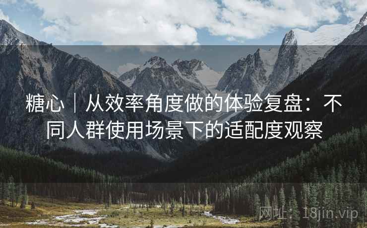 糖心｜从效率角度做的体验复盘：不同人群使用场景下的适配度观察  第2张
