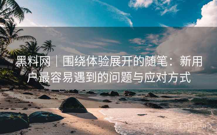 黑料网｜围绕体验展开的随笔：新用户最容易遇到的问题与应对方式  第1张