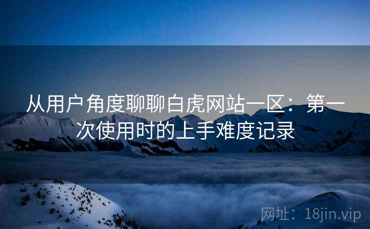 从用户角度聊聊白虎网站一区：第一次使用时的上手难度记录  第2张