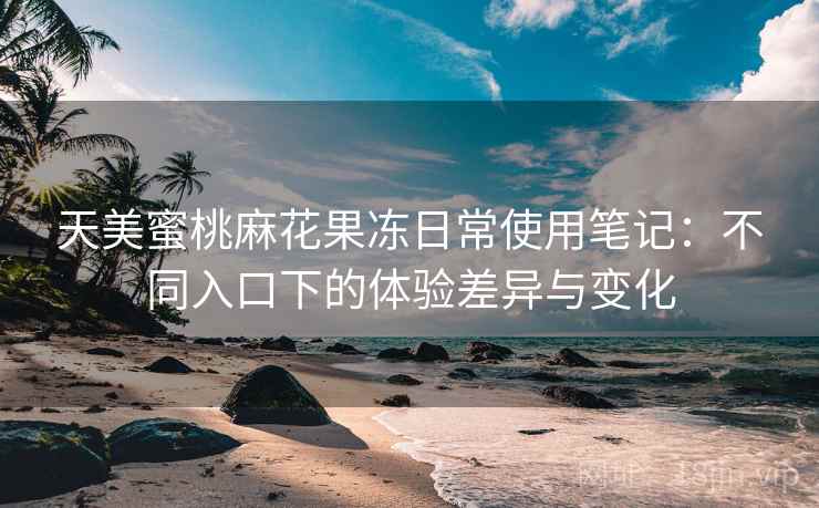 天美蜜桃麻花果冻日常使用笔记：不同入口下的体验差异与变化  第2张