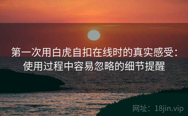 第一次用白虎自扣在线时的真实感受：使用过程中容易忽略的细节提醒  第2张
