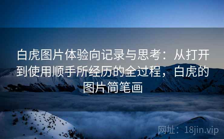 白虎图片体验向记录与思考:从打开到使用顺手所经历的全过程,白虎的图片简笔画 第2张 白虎图片体验向记录与思考:从打开到使用顺手所经历的全过程,白虎的图片简笔画 第2张