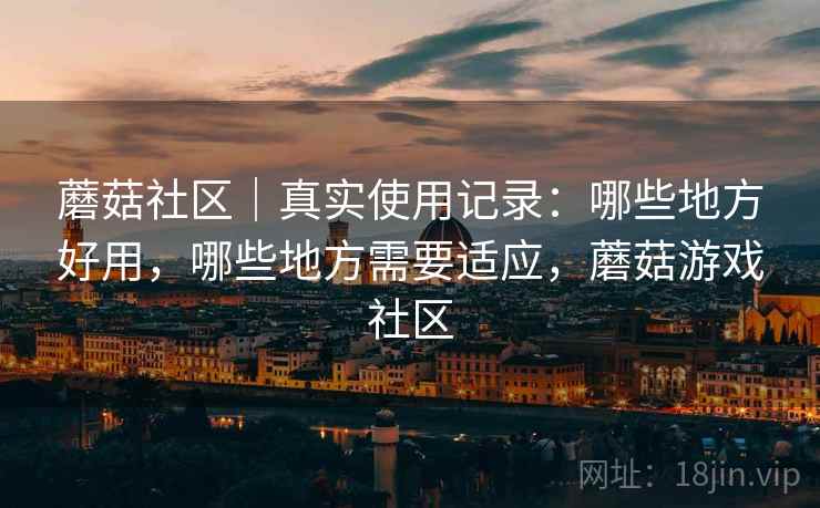 蘑菇社区|真实使用记录:哪些地方好用,哪些地方需要适应,蘑菇游戏社区 第1张 蘑菇社区|真实使用记录:哪些地方好用,哪些地方需要适应,蘑菇游戏社区 第1张